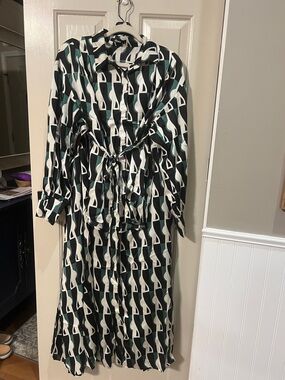 Kosmios 2 piece set Geometric Print Wide-Leg pants in Black & Green